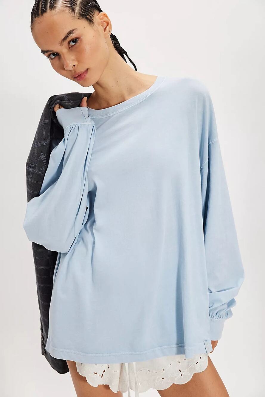 Free People Perfect Oversized Long Sleeve Top Size Large
